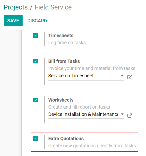 Create quotations in Odoo Field Service