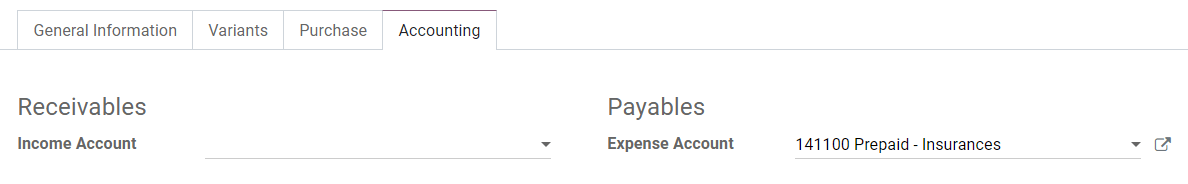 Change of the Expense Account for a product in Odoo