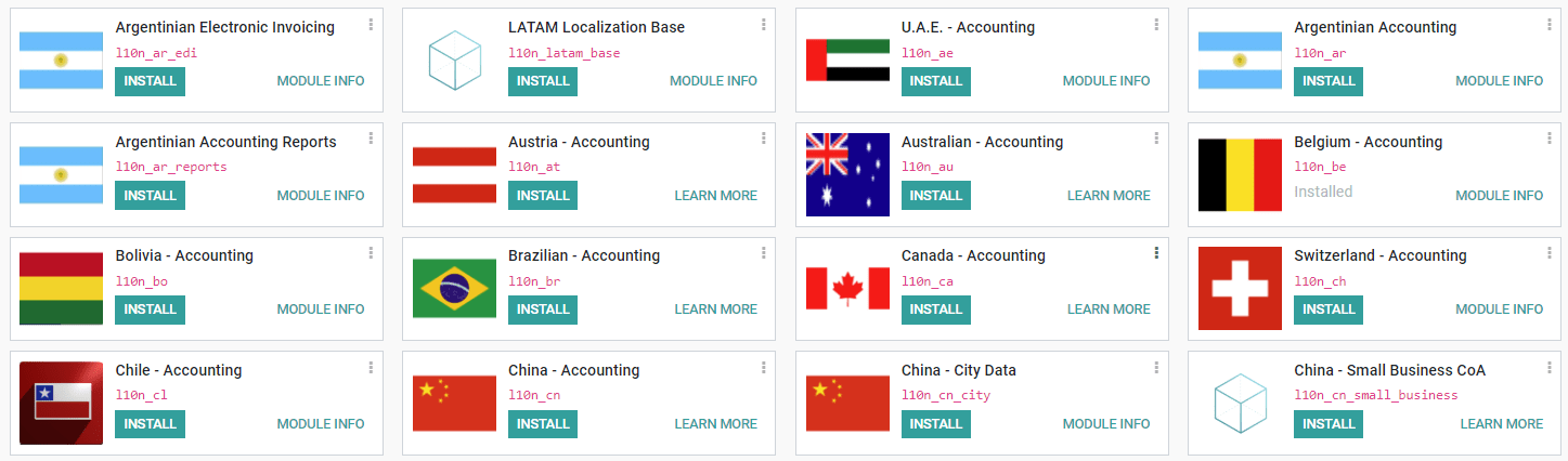 Install the appropriate module as fiscal localization package in Odoo Accounting.