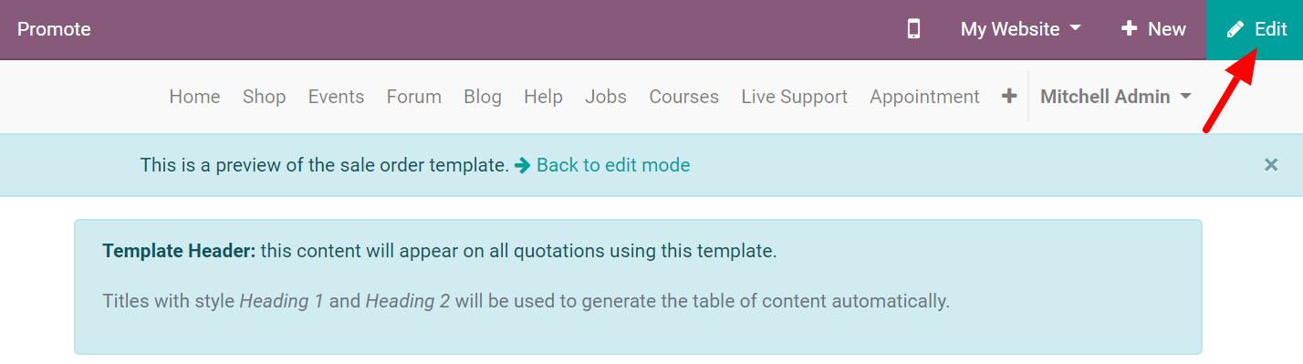 Design your quotation template on Odoo Sales