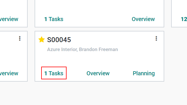 Click on tasks in the dashboard view to access them in Odoo Project