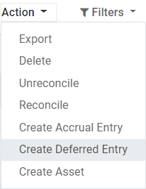 Create Deferred Entry from a journal item in Odoo Accounting