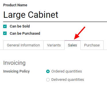 How to change your invoicing policy on a product form on Odoo Sales?