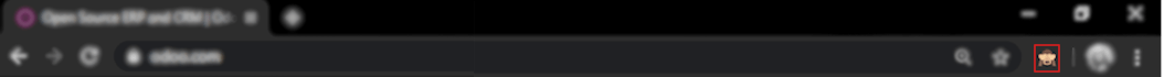 View of odoo’s debug icon in a chrome’s toolbar