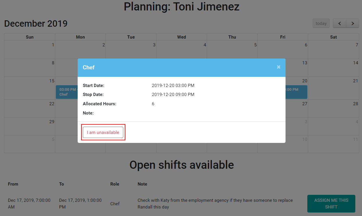 Allow Unassignment in Odoo Planning Application