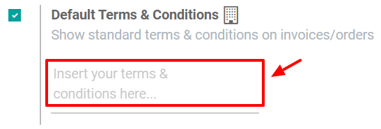 Default Terms & Conditions on quotation on Odoo Sales